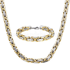 Наборы из цепей и браслетов из нержавеющей стали для мужчин WG722B3-02