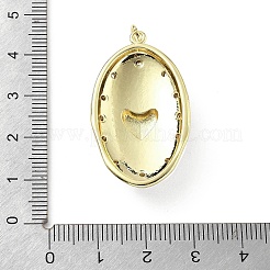 Овальные подвески с сердцем из латуни с микропаве из прозрачных кубических цирконий KK-Z114-25G