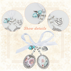 Подвеска в виде фоторамки из сплава и стекла в тибетском стиле HJEW-CA0001-06