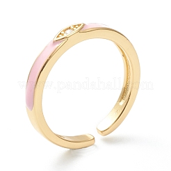 Кольца-манжеты из прозрачной латуни с кубическим цирконием RJEW-B033-06