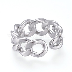 Латунь манжеты кольца RJEW-K232-19P