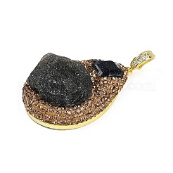 Большие подвески из необработанного натурального тектита и синтетического синего авантюрина&nbsp;KK-P282-04G