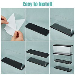 Одноуровневая прямоугольная прозрачная акриловая витрина для минифигурок&nbsp;ODIS-WH0099-08A