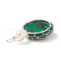 Синтетического малахита подвески PALLOY-JF01790-04