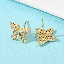 Серьги-гвоздики из циркония&nbsp;EJEW-F400-02D-G