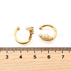 Латунные серьги-манжеты из прозрачного кубического циркония&nbsp;EJEW-F370-09G