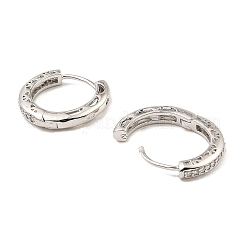 Латунные микро проложить серьги обруча кубического циркония&nbsp;EJEW-D078-12P