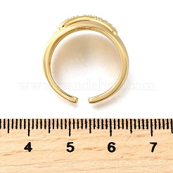 Латунные микропаве кубические цирконии регулируемые открытые манжеты кольца для женщин&nbsp;RJEW-K292-11G