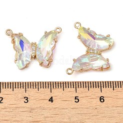 Подвески из латуни с граненым стеклянным соединителем FIND-Z020-03H