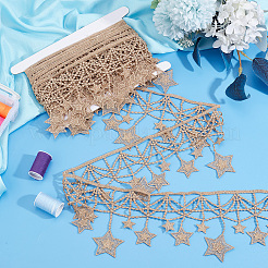 5 ярд ленты из металлической пряжи с цветочной кружевной отделкой SRIB-HY0001-07D