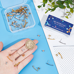 40 шт. 2 цвета фурнитура для сережек-гвоздиков из нержавеющей стали 304&nbsp;STAS-SC0008-44