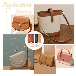 8 комплект 4-цветных D-образных застежек из сплава с язычком из искусственной кожи&nbsp;FIND-WR0010-68