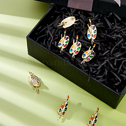 8 шт. палитра цветов и булавки для эмали с кисточкой&nbsp;JEWB-PH0001-60