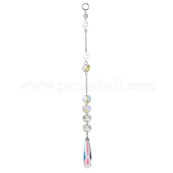 Восьмиугольные бусины из переливающегося стекла и подвесные подвески в форме капли для ловцов солнца&nbsp;HJEW-JM04768