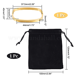 1шт. Прямоугольный браслет с подвеской из прозрачного кубического циркония BJEW-UN0001-37G