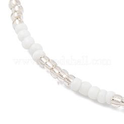 2 стиль летние эластичные браслеты на щиколотку из натурального жемчуга и круглых стеклянных бусин AJEW-AN00670-01