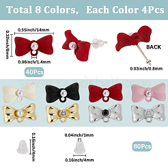 32 шт. 8 стиля фурнитуры для сережек-гвоздиков из сплава с распыляемой краской&nbsp;FIND-SP0003-19