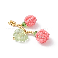 Подвески из стеклянных бусин в виде ягод и листьев&nbsp;PALLOY-MZ01114-02
