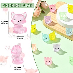 30 шт. 6-цветная светящаяся смоляная лиса для украшения дисплея&nbsp;CRES-CJ0001-81