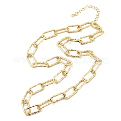 Колье-цепочки с текстурированной латунной скрепкой NJEW-A042-15G