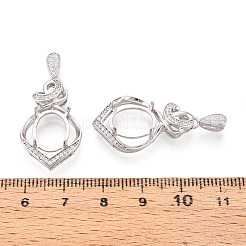 925 подвеска из стерлингового серебра с микропаве из кубических цирконий в форме кабошона STER-N016-49P