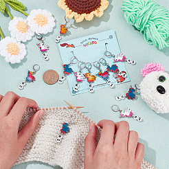 Подвесные маркеры петель с замком из сплава эмали и акрила HJEW-AB00110