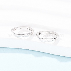 925 серьги-кольца из стерлингового серебра с микропаве и прозрачными циркониями&nbsp;EJEW-K317-04P