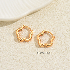 Серьги-кольца из латуни с цветком&nbsp;PM0163