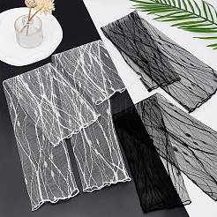 2 пара 2-х цветных элегантных рукавов из полиэстерового кружева с узором в виде молнии&nbsp;AJEW-CP0001-42