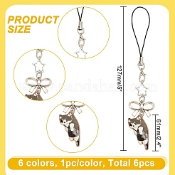 12 шт. 2-цветные эмалевые ремешки для мобильных телефонов из кошачьего сплава&nbsp;HJEW-AR00007