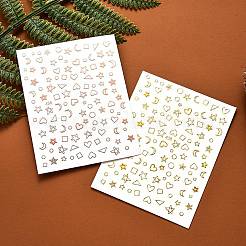 3d металлическая звезда луна сердце наклейки для ногтей наклейки MRMJ-R088-28-M