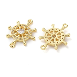 Стойка покрытие латунь прозрачный кубический цирконий штурвал разъем подвески&nbsp;KK-C084-20G