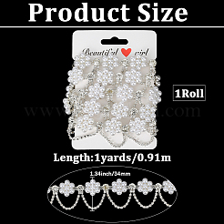 Пластиковые цветочные жемчужные и железные и хрустальные стразы цепочки CH-WH20003-01