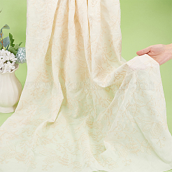 Хлопчатобумажная ткань с цветочным узором и вышивкой DIY-WH0580-48