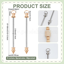 30шт 5-цветный брелок для ключей из сплава и железа с бусинами&nbsp;FIND-PH0026-68