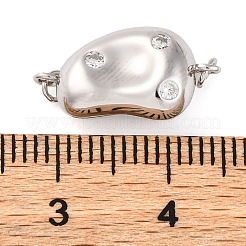 925 магнитная застежка из стерлингового серебра с микропаве из прозрачного кубического циркония STER-U005-05P