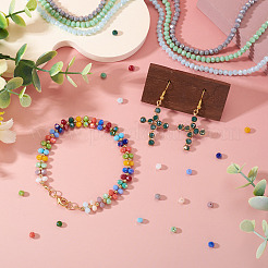 17 нить 17 цвета гальванические стеклянные бусины нити&nbsp;EGLA-TA0013-43