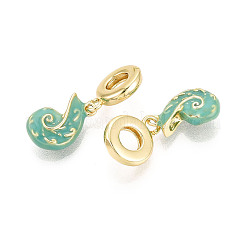 Латунные бирюзовые эмалевые европейские подвески-шармы KK-N271-41G-02