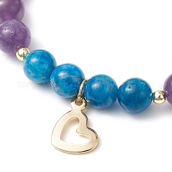 Плетеные браслеты из натуральных смешанных драгоценных камней BJEW-JB11285-01