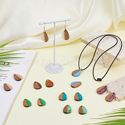 16шт 8 цвета прозрачной смолы и орехового дерева большие подвески&nbsp;RESI-HS0001-01D