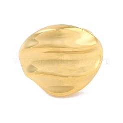 Гофрированное овальное кольцо-манжета из нержавеющей стали 304 для женщин и мужчин RJEW-Z038-03G