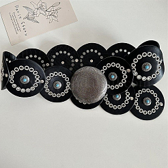 Ремни-цепочки в стиле вестерн-ретро из искусственной кожи и смолы с имитацией драгоценных камней и пряжками из сплава AJEW-WH20060-33