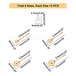 Серьги-гвоздики с шариками из нержавеющей стали 304 с вакуумным покрытием PVD EJEW-UN0021-89G