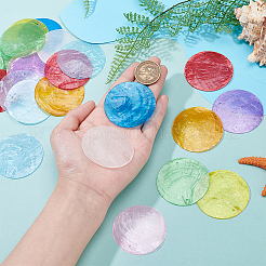 120 шт. подвески-диски из натуральной ракушки капиз&nbsp;FIND-GA0007-97