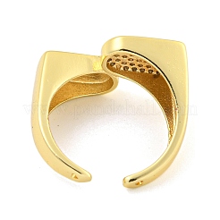 Открытое кольцо-манжета с прозрачным кубическим цирконием RJEW-L121-007G