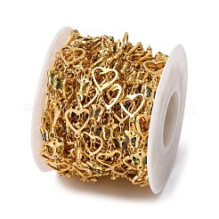 Латунное сердце с цепочками-бабочками и стеклом KK-D422-12G