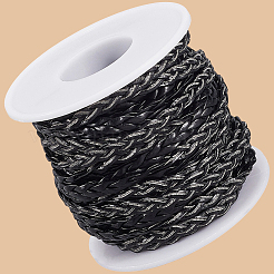 10 м плоские плетеные шнуры из искусственной кожи LC-CL0001-04A