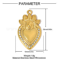 Нержавеющая сталь 304 с подвесками из стразов&nbsp;STAS-OY005-04G