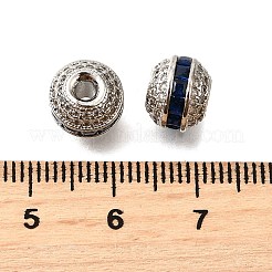 Круглые латунные микро проложить кубического циркония бусы&nbsp;KK-L230-11P-03