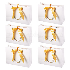 6 комплект прямоугольных бумажных подарочных пакетов для хранения с ручкой CARB-TA0001-04A